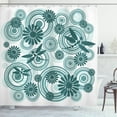 thumbnail image 1 of Ambesonne Dragonfly Shower Curtain, Abstract Daisy Flower, 69"Wx70"L, Petrol Blue White, 1 of 3