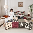thumbnail image 4 of Castle Fairy Western Cowboy Bedding Comforter Set 2pcs for Boys Girls,Geometric Plaid Twin Comforter Sets Microfiber,Texas Star Horseshoe Breathable Bedding Set,Lightweight Room Decor,Reversible, 4 of 8