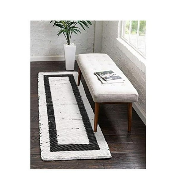 Unique Loom 3153971 2 ft. 7 in. x 10 ft. Chindi Jute Runner Rug, White