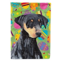 Carolines Treasures SC9457-FLAG-PARENT Doberman Easter Eggtravaganza Flag  multicolor