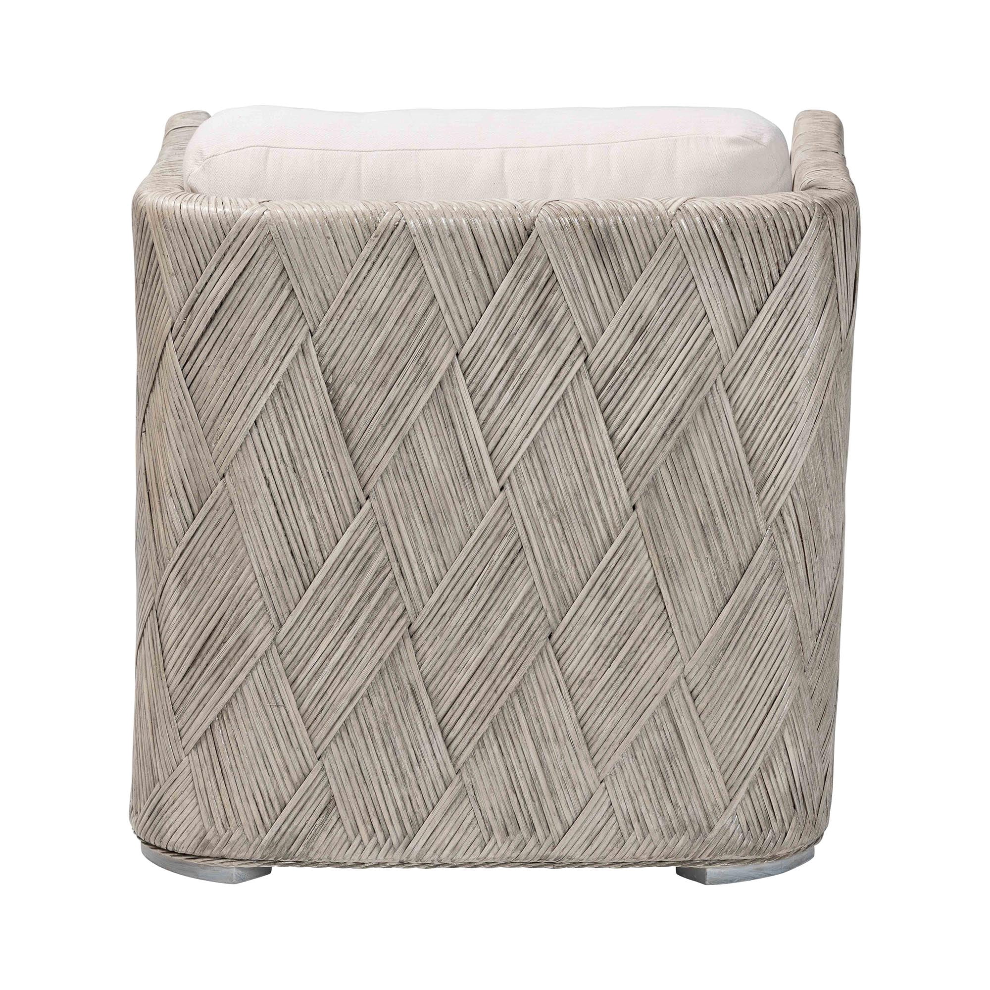 bali & pari Melbourne Boho Lounge Chair, Whitewash