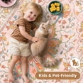 thumbnail image 3 of NewBuros 5'x7' Washable Area Rug for Living Room, Non Slip Vintage Distress Print Pattern Floral Rug, Soft Low Pile Indoor Carpet for Bedroom Dining Room, Light Pink Colorful, 3 of 10