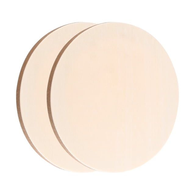 Uxcell 8" Inch Wood Panel Board, Unfinished Wood Canvas Round Wooden Deep Cradle Board for Painting Pouring 2 Pack