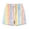 thumbnail image 3 of Yievot Summer Beach Shorts for Women Floral Print Elastic Waist Drawstring Relaxed Fit Vacation Shorts, 3 of 5