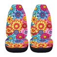 thumbnail image 5 of XYZCANDO Soft Car Seat Covers Auto Sedan Truck, Non-Slip Breathable Car Front Seat Covers 2 pcs Polyester Fabric Datura Flower Pattern, 5 of 10
