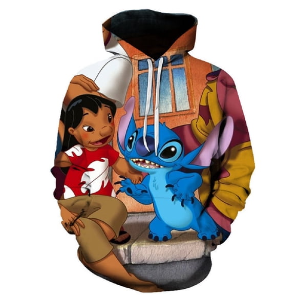 Vestes à Capuche Stich Imprimées 3D Anime Chandail à Capuche Chandail en Molleton