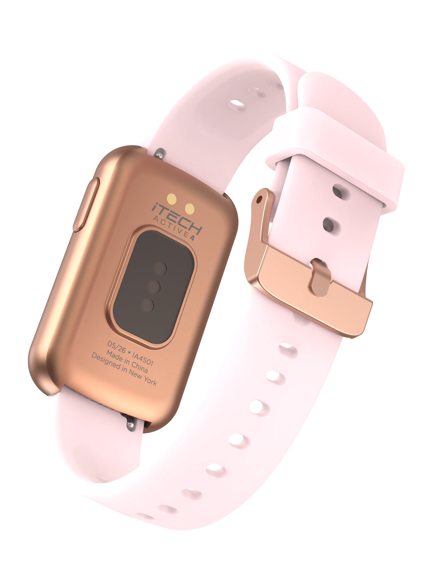 iTech Active 4 Unisex Adult Smartwatch Fitness Tracker, Blush, Silicone Strap