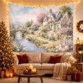 thumbnail image 3 of Picturesque Countryside Landscape in Quaint Scene, Dreamy Romantic Painterly for Nature Lovers, Pastoral Wall Art, Mother's Day Gift Wall Tapestry Wall Hanging for Bedroom and Living Room, 3 of 7