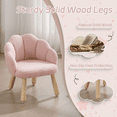 thumbnail image 5 of Guyou Solid Wooden Toddler Chair Ages 1-6, Kids Preschool Arm Chair with Flower Back, Upholstered Kid Reading Chair, Sherpa Kids Desk Chair for Playroom Kindergarten Preschool Bedroom, Pink, 5 of 11