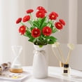 thumbnail image 5 of 14 Heads Artificial Flowers for Outdoors,1Pc 17In Dahlia Daisies Mum Fake Plants Uv Resistant Faux Flowers Bouquet Cemetery Flowers for Grave Outside Indoor Summer Decor,Artificial Cemetery Flowers, 5 of 9