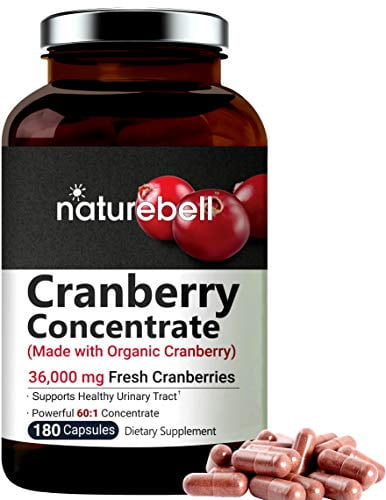 Cranberry Pills Made with Organic Cranberry Extract, 36000mg Cranberries Equivalent, 90 Capsules, Supports Urinary Cleanse, Bladder Health, No GMOs Walmart.com