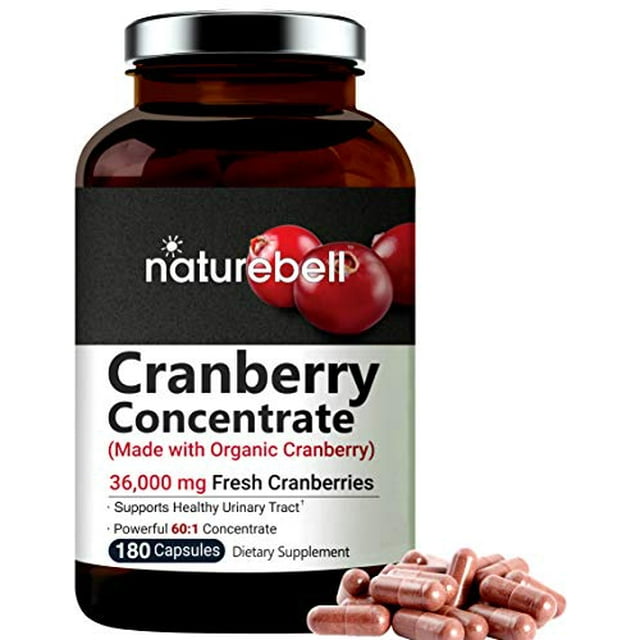 NatureBell Cranberry Pills 36,000mg with Acerola, 240 Veggie Capsules