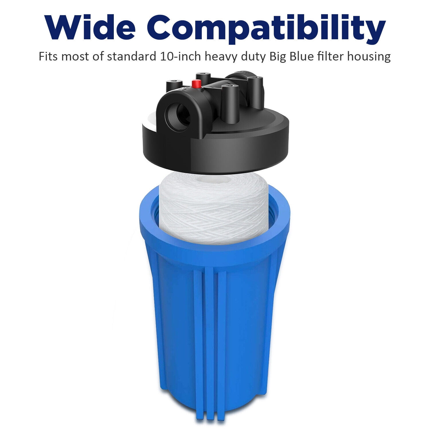 Membrane Solutions 5 Micron 10" x 4.5" Whole House String Wound Sediment Filter for Well Water, Compatible with 84637, WPX5BB97P, PC10, 355214-45, 355215-45, WP10BB97P, WP5BB97P, 4 Pack