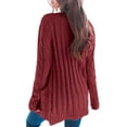 thumbnail image 2 of Hanerdun Women Sweater Cardigan Female Solid Button-Up Knit Cardigans Red M, 2 of 5