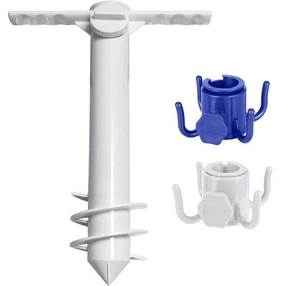 Heavy Duty Beach Umbrella Sand Anchor, Umbrella Holder Stand, Beach Umbrella Set with 2pcs 4-prongs Beach Umbrella Hanging Hook