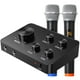 thumbnail image 1 of Rybozen Sistema mezclador de karaoke con micrófono inalámbrico, micrófono inalámbrico de mano dual para karaoke, Smart TV, PC, altavoz, amplificador, iglesia, boda - Compatible con HDMI, entrada/salid, 1 of 5