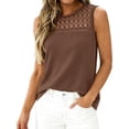 thumbnail image 6 of BTFBM Tank Top for Women Sleeveless Shirts Waffle Knit Vest Crew Neck Casual Outfits Loose Blouses Summer Tops, 6 of 7