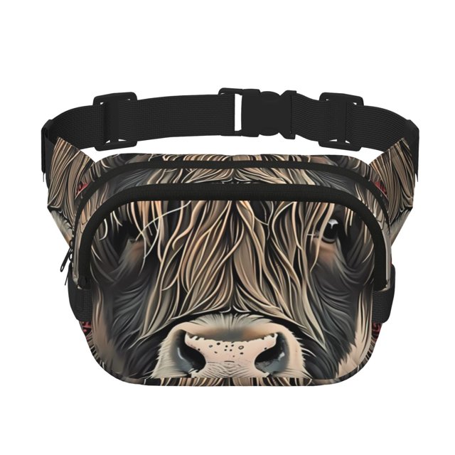 Disketp Butterfly Cow With Flowers Riñonera de Doble Capa, Bolsa de Cintura Ajustable para Viajes, Correr y Senderismo, Riñonera Ligera para Hombre y Mujer