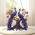 thumbnail image 3 of Large Stained Glass Suncatcher Panel with Chain for Outdoor Garden Windows and Wall Hanging Ornament Featuring Design, 3 of 6