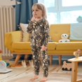 thumbnail image 4 of FORMRS Long Sleeve Top and Pants Pajama Set for Niños 2-Piece Sleepwear, Sizes 18M-8Y, Metallic Flower, 4 of 6