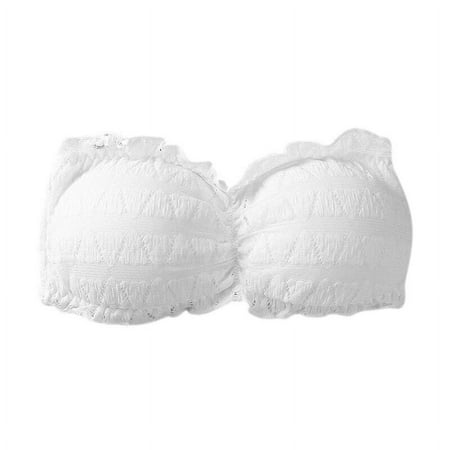 Women s Floral Lace Tube Top Bra Bandeau Strapless Bras Seamless Stretchy Chest Wrap