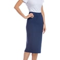 thumbnail image 3 of Fishers Finery Women's Ecofabric Ponte Stretch Long Pencil Skirt; Casual Day to Night Wear (Navy, S), 3 of 6