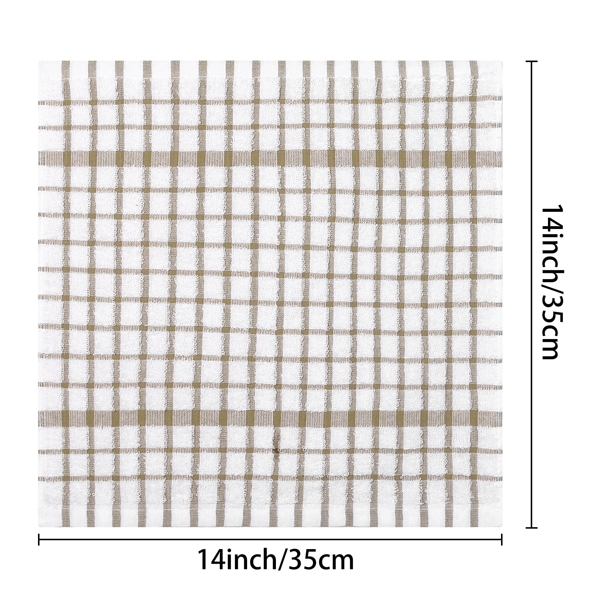 Unique Bargains Cotton Waffle Buffalo Checked Absorbent Kitchen Dish Towels 14"x14" Multicolor