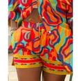 thumbnail image 3 of AURA Womens Plus Size Printed Two Piece Set Long Sleeve Top and Shorts Outfit Casual Commuter Bigsize Set, 3 of 5