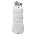 thumbnail image 3 of TQWQT Women's Long Quilted Vest Hooded Maxi Length Sleeveless Puffer Vest Padded Coat Winter Outerwear, 3 of 5