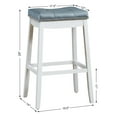 thumbnail image 4 of Topbuy Set of 4 Saddle Bar Stools Backless Nailhead Counter Stool with Grey Cushions White, 4 of 9