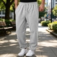 thumbnail image 6 of Nestiefly Mens Baggy Sweatpants Wide Leg Drawstring Waist Straight Sweat Pant 2026 Casual Workout Gym Athletic Trousers with Pockets Light Gray 3XL, 6 of 9