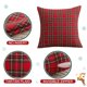 thumbnail image 2 of Juego de 4 fundas de cojín navideñas, fundas de almohada, fundas de almohada a cuadros de 45 x 45 cm, decoración navideña para el dormitorio, sofá del coche, cuadros pequeños rojos, 2 of 4