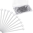 thumbnail image 1 of 100 alfileres de costura, alfileres rectos, alfileres de ramillete, alfileres de cabeza de perla de imitación, alfileres de ramo de boda, alfileres rectos blancos para costura, manualidades, decoracio Feliz Sencillez, 1 of 4