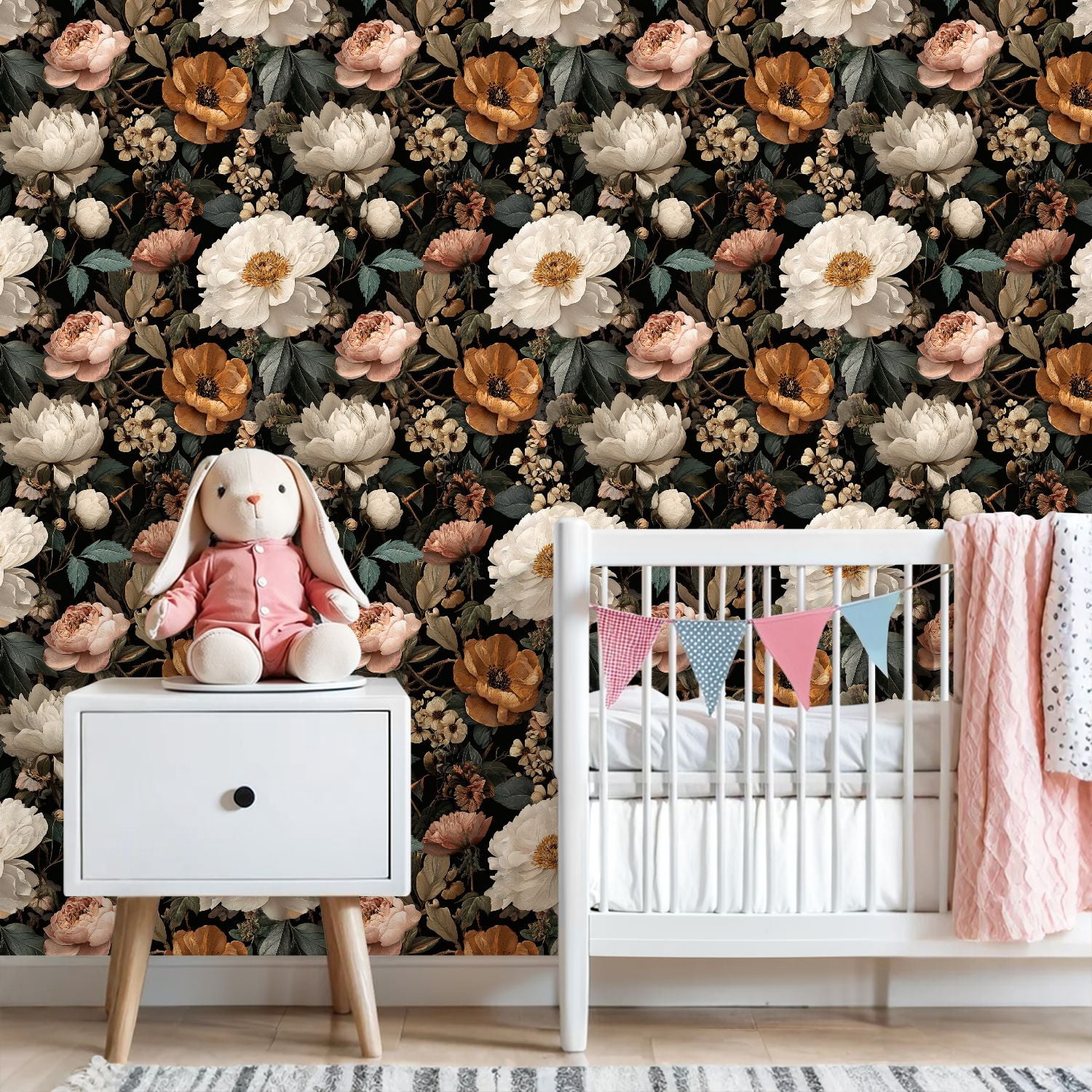 Peel and Stick Wallpaper Vintage Floral Peonies Blossoms Elegant Botanical Wall Mural 23.6in x 9.8ft Self Adhesive Removable Wall Paper Renter Friendly Wallpaper for Girls Women Bedroom Livingroom