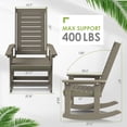 thumbnail image 5 of Oversized HDPE Outdoor Rocking Chair With High Back for Outside Indoor Support 400 lbs,Wood(Set of 4), 5 of 8