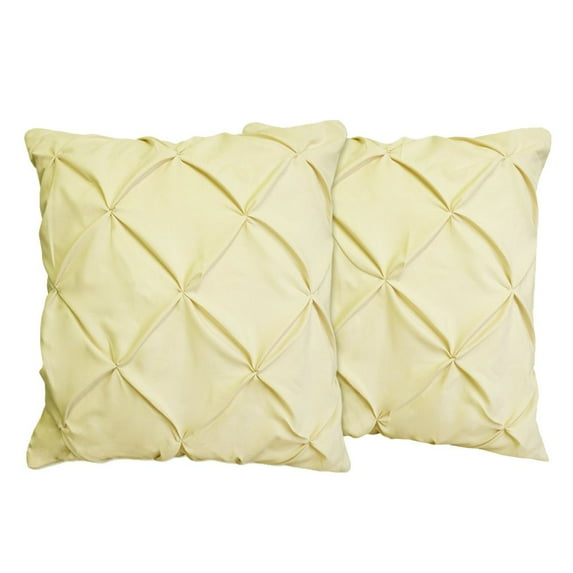 The Great American Store Set of 2 Pinch Pleat Pillow Shams (Euro 26 x 26, Ivory) 1800 Series Brushed Microfiber - Wrinkle & Stain Resistant Decorative Bed Pillow Shams
