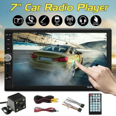 - 7'' HD TFT display screen 2 Din Stereo Car MP5 Player bluetooth Touchscreen Radio FM Aux With Backup Rear View Camera
