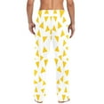 thumbnail image 4 of Cotton Mens PJ Pajama Pants Bottoms Waistband Sleepwear with Pockets Yellow Triangle, 4 of 7