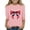 #030-Pink, variant on AUNVITO Boys & Girls Christmas Print 3/4 Sleeve Shirt Stretchy Casual Comfort Fit Round Neck Holiday Party Top 3-12Y