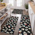 thumbnail image 2 of Black Cartoon Skull Pattern Kitchen Rugs Sets Of 3,Kitchen Runner Rugs Non Skid Washable,Decorative Kitchen Floor Mats for Kitchen,Sink,Laundry,17"x30"+ 17"x47" + 17"x59", 2 of 6
