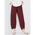 thumbnail image 1 of Pantalones casuales sueltos de lino y algodón con cintura elástica de primavera y verano para mujer, 1 of 5