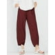 thumbnail image 1 of Pantalones casuales sueltos de lino y algodón con cintura elástica de primavera y verano para mujer, 1 of 5
