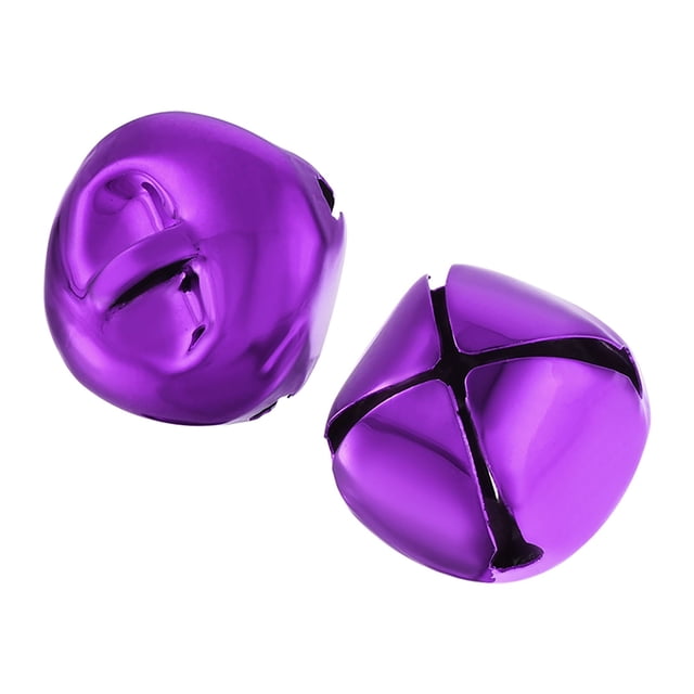 Campanas pequeñas de bricolaje de 20 mm/0.79 pulgadas, 40 piezas, campanas de manualidades al por mayor para fiestas navideñas en casa, color púrpura