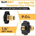 thumbnail image 3 of 1/4’’ NPT Propane Extension Hose, Soft Nose POL Propane Gas Fitting LP 1/4" NPT Male & ME318P Propane Tank Adapters, Replacement for Gas grills, Turkey Fryers, Fire Pit, Mr Heater.RV Equipment, 3 of 5
