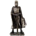 thumbnail image 2 of Crusader Knight Statue Silver Finishing Cold Cast Resin Statue 7" (8712), 2 of 2