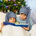 thumbnail image 5 of JIKNTTR Christmas Sleeping Nightcap For Men Women Striped Pajama Hat Adjustable Sleeping Caps With Pom Ball For Party Supplies, 5 of 6