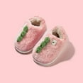 thumbnail image 2 of Otqutp Kids Warm Slippers Fashion Cute Autumn and Winter Boys and Girls Slippers Flat Bottom Round Toe Soft and Comfortable Warm Solid Color Dinosaur Shape(Pink,2-2.5 Years), 2 of 4