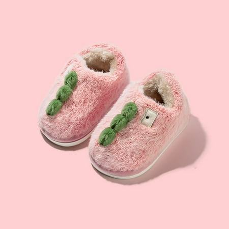 

Hunpta Kids Slippers Fashion Cute Fall Winter Boys Girls Slippers Flat Bottom Round Toe Soft Comfy Warm Solid Color Dinosaur Shape