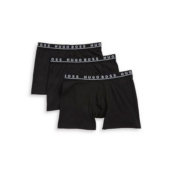 Men's Boss Hugo Boss 0325404 Essential Cotton Stretch Boxer Briefs - 3 Pack (Black M)