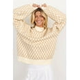 thumbnail image 6 of Ushdele Cozy Oatmeal Knit Sweater - Drop Shoulder, Charm Print, 6 of 7